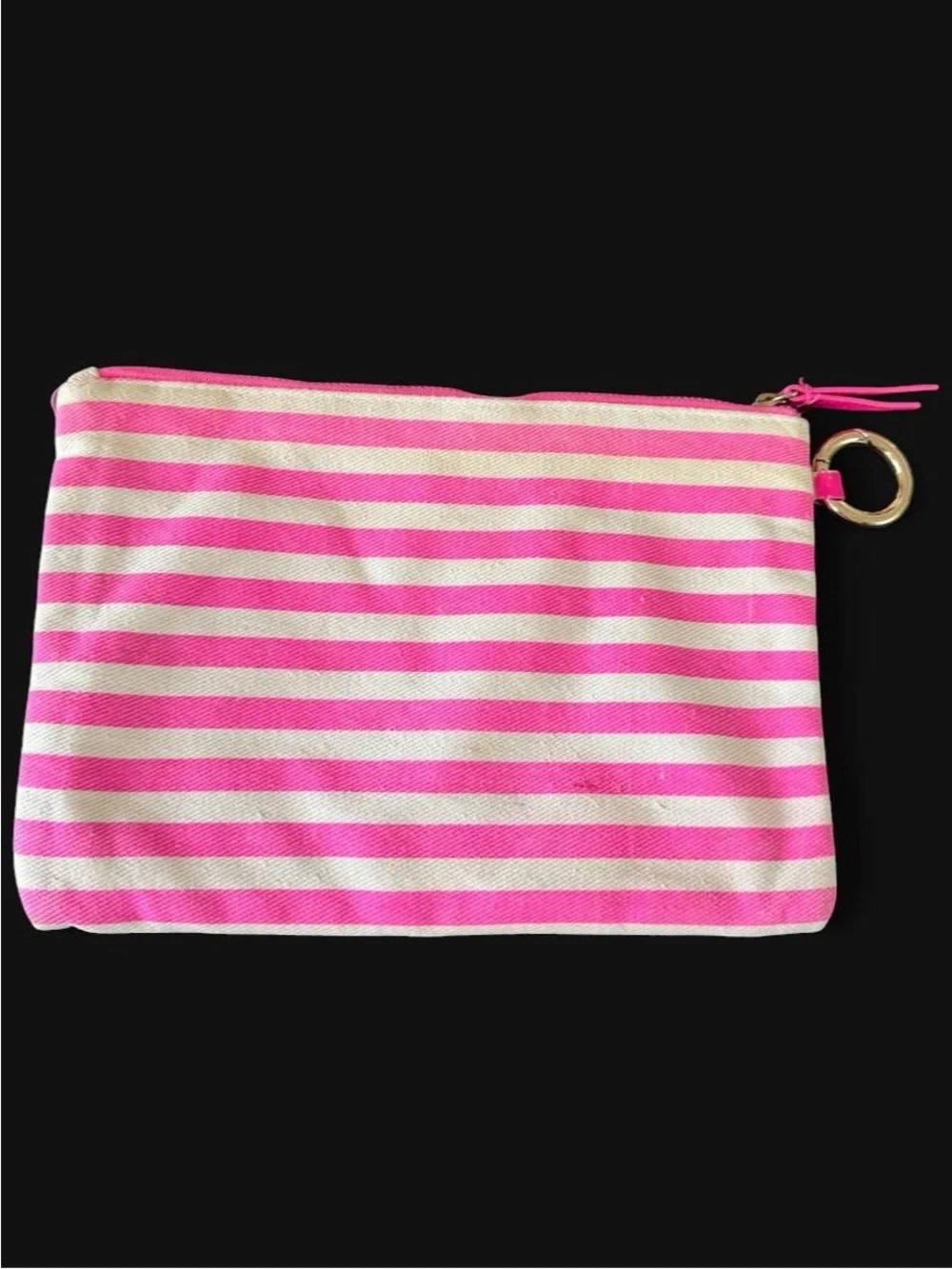 Victoria's Secret Pink Striped 'Gorgeous' Cosmetic Pouch
